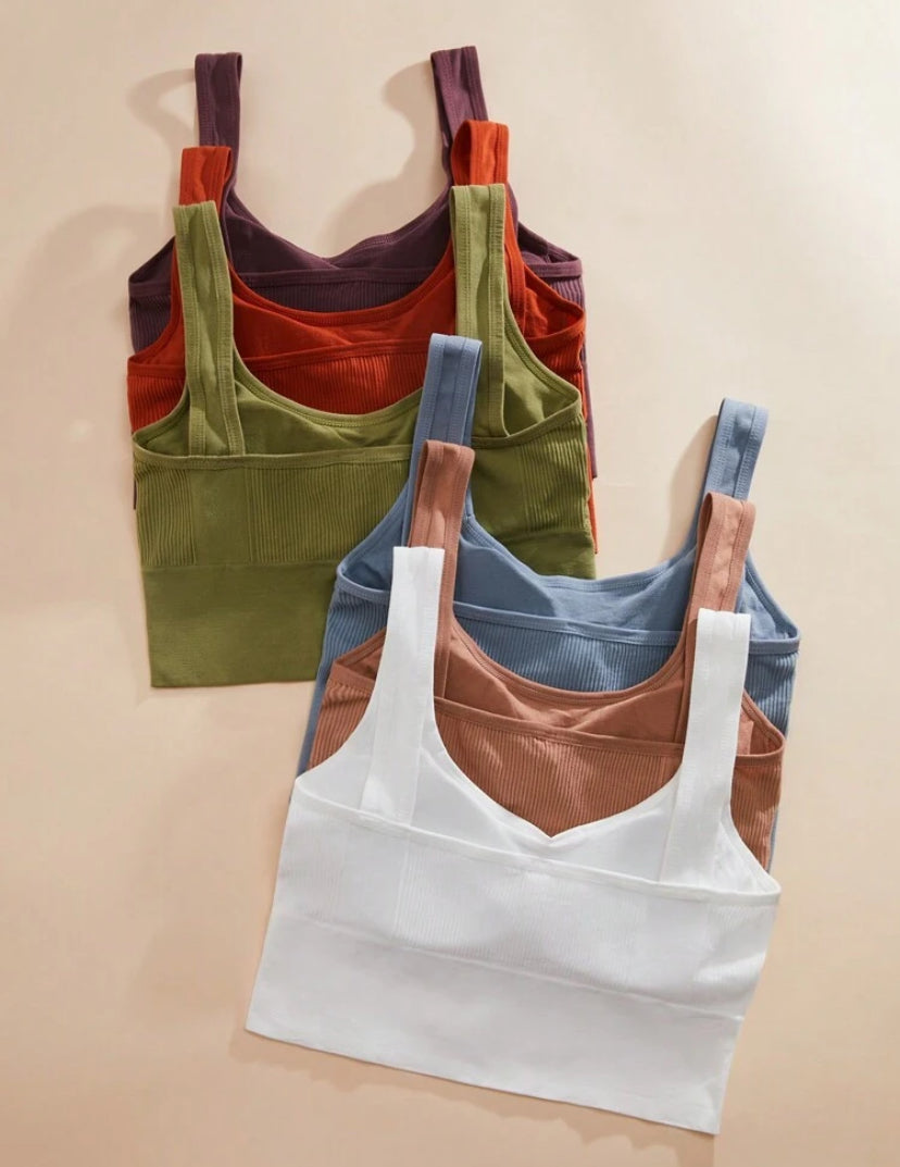Tops Color Sólido Para Mujer Para Ropa Interior Paquete x 6