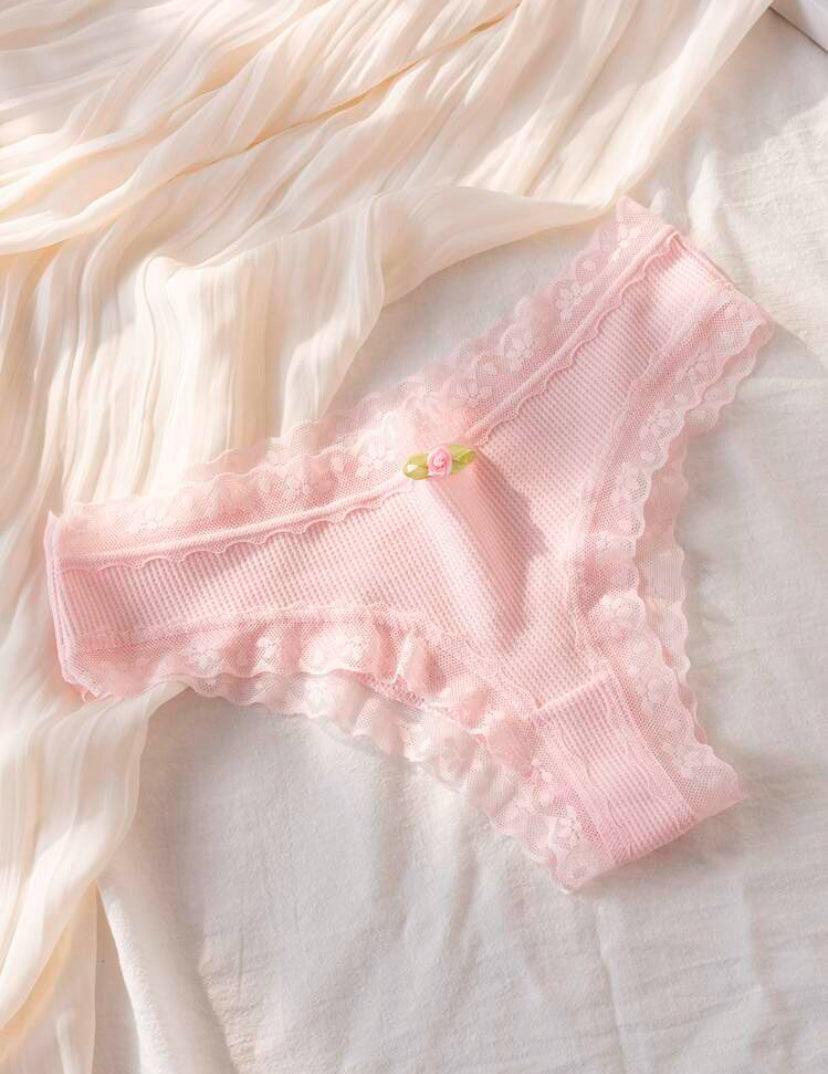 5 piezas Bragas con encaje en contraste