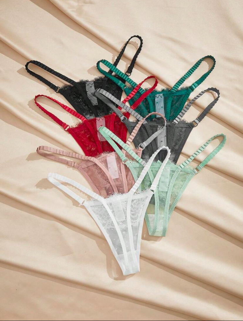 7 bragas de encaje de tiro bajo para mujeres