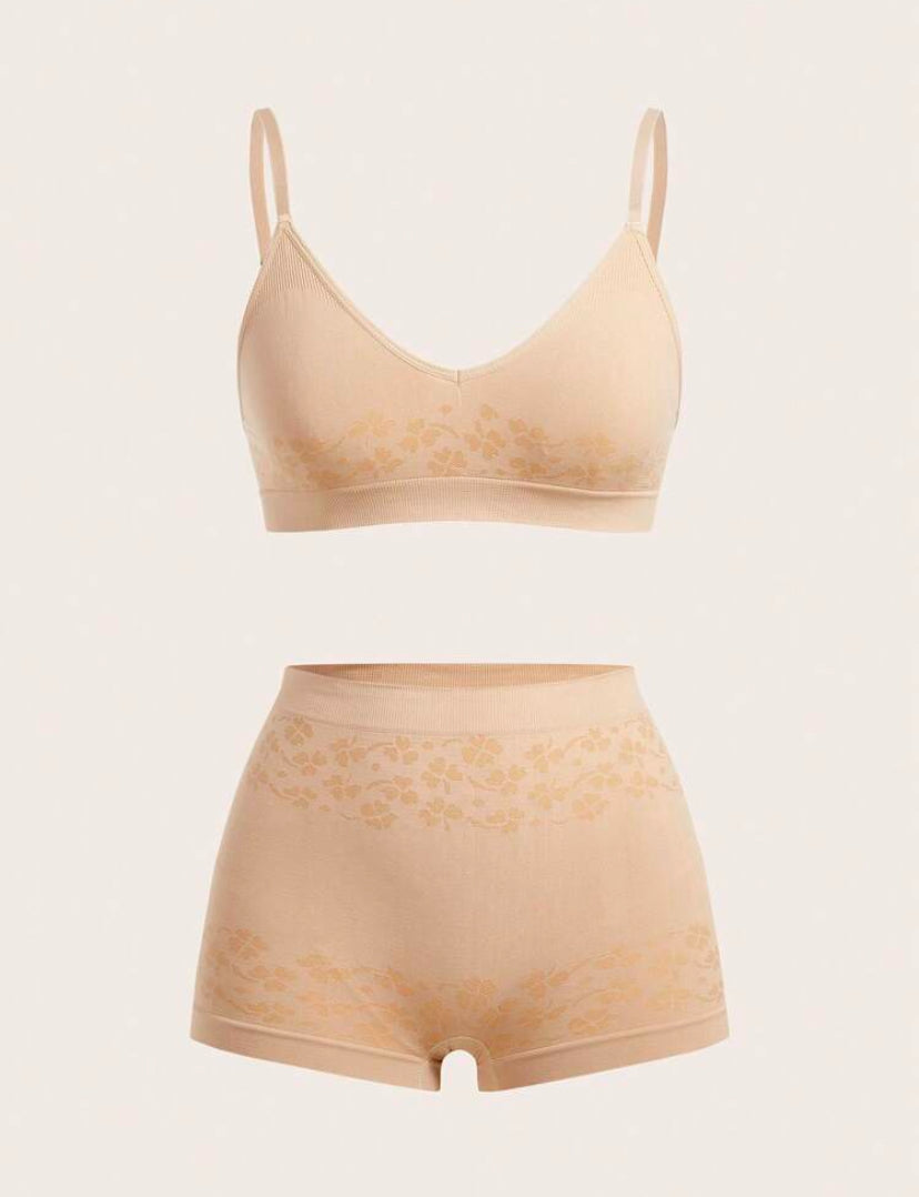Set de 6 piezas de camiseta y pantaleta para mujer, ropa interior casual y sin costuras