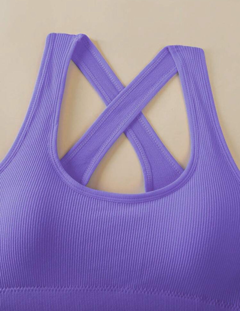 Set de 3 sujetadores deportivos para mujer con tirantes cruzados, adecuados para yoga, fitness y correr, pueden usarse como ropa exterior