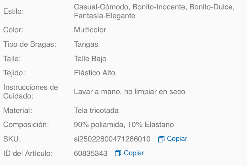 Set de 4 tangas sin costuras con paneles de encaje para mujeres - Pantis de mezcla de nailon suave