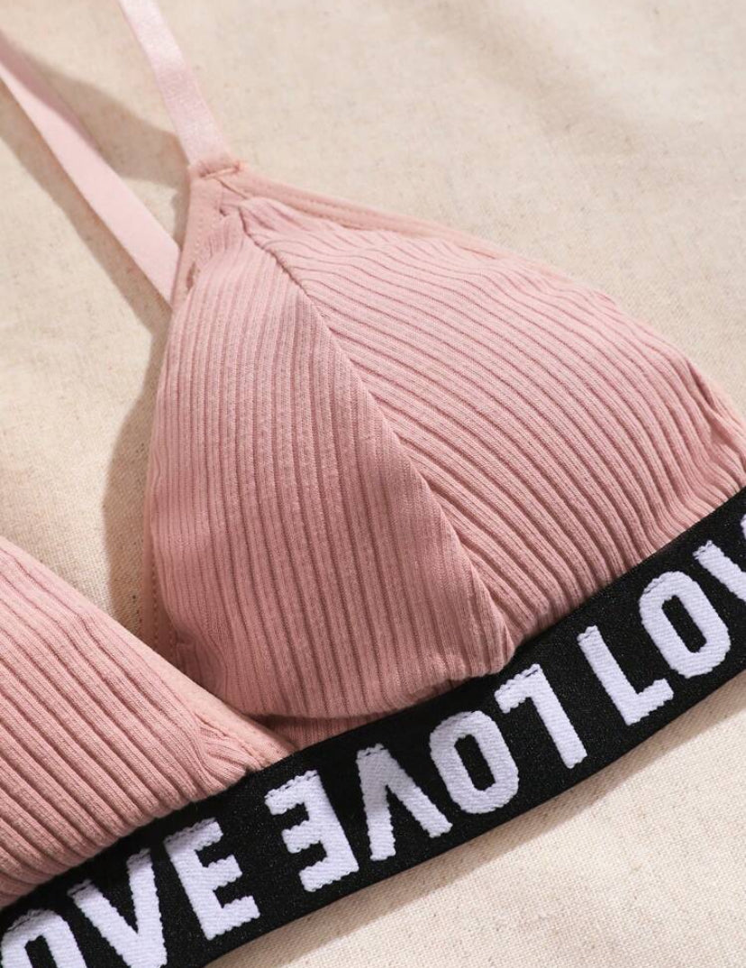 Conjunto de ropa interior femenina LOVE con correa, 6 piezas algodón