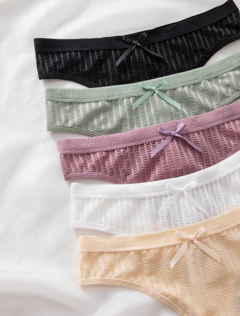 5 piezas Tanga sin costuras sexy de mujer con mariposas de colores múltiples, ropa interior cómoda para uso diario