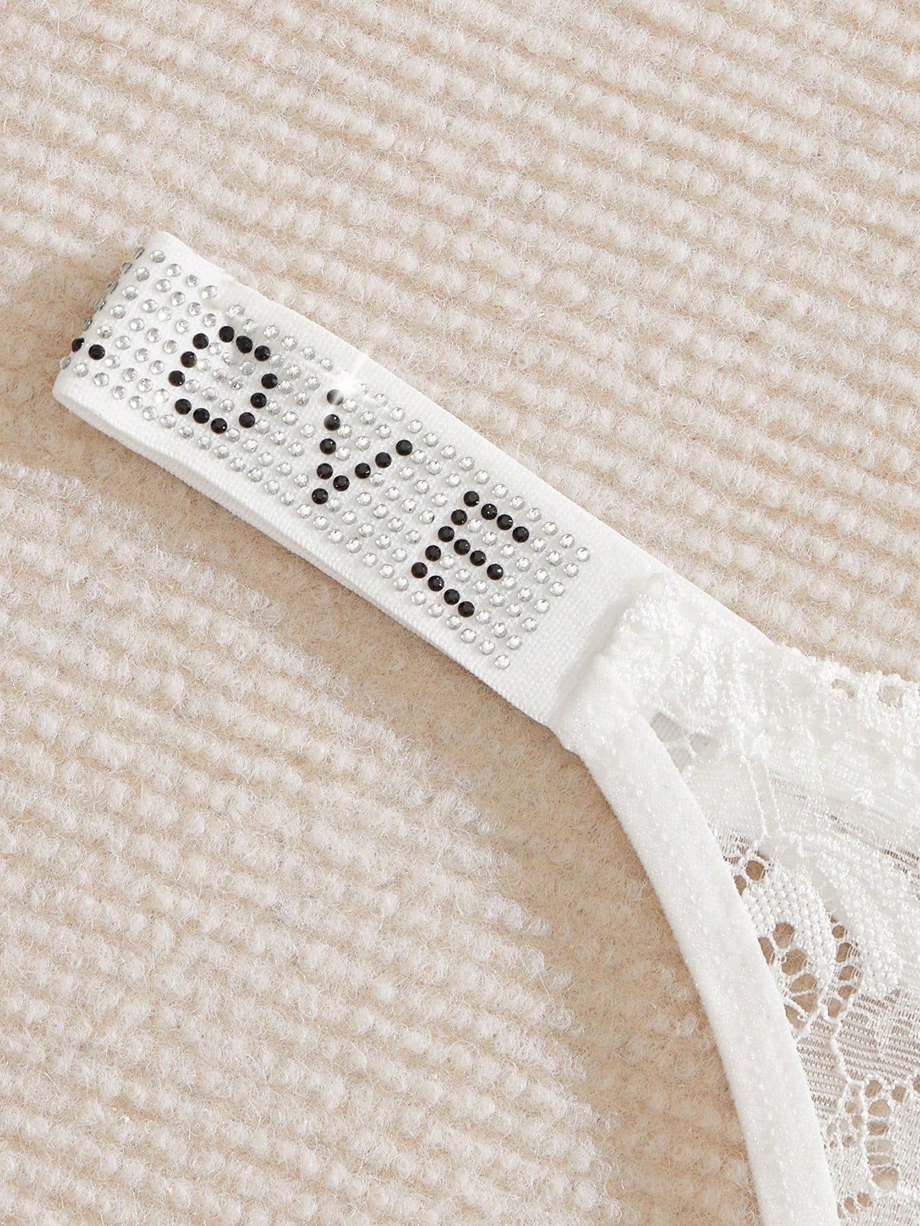 7 piezas Bragas de mujer de tiro bajo, sexy, de encaje floral, caladas, con diamante de imitación, semi-transparentes y cómodas