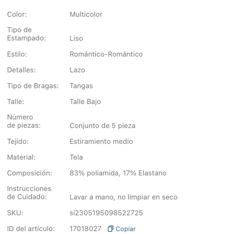 5 piezas Tanga con encaje floral con lazo delantero