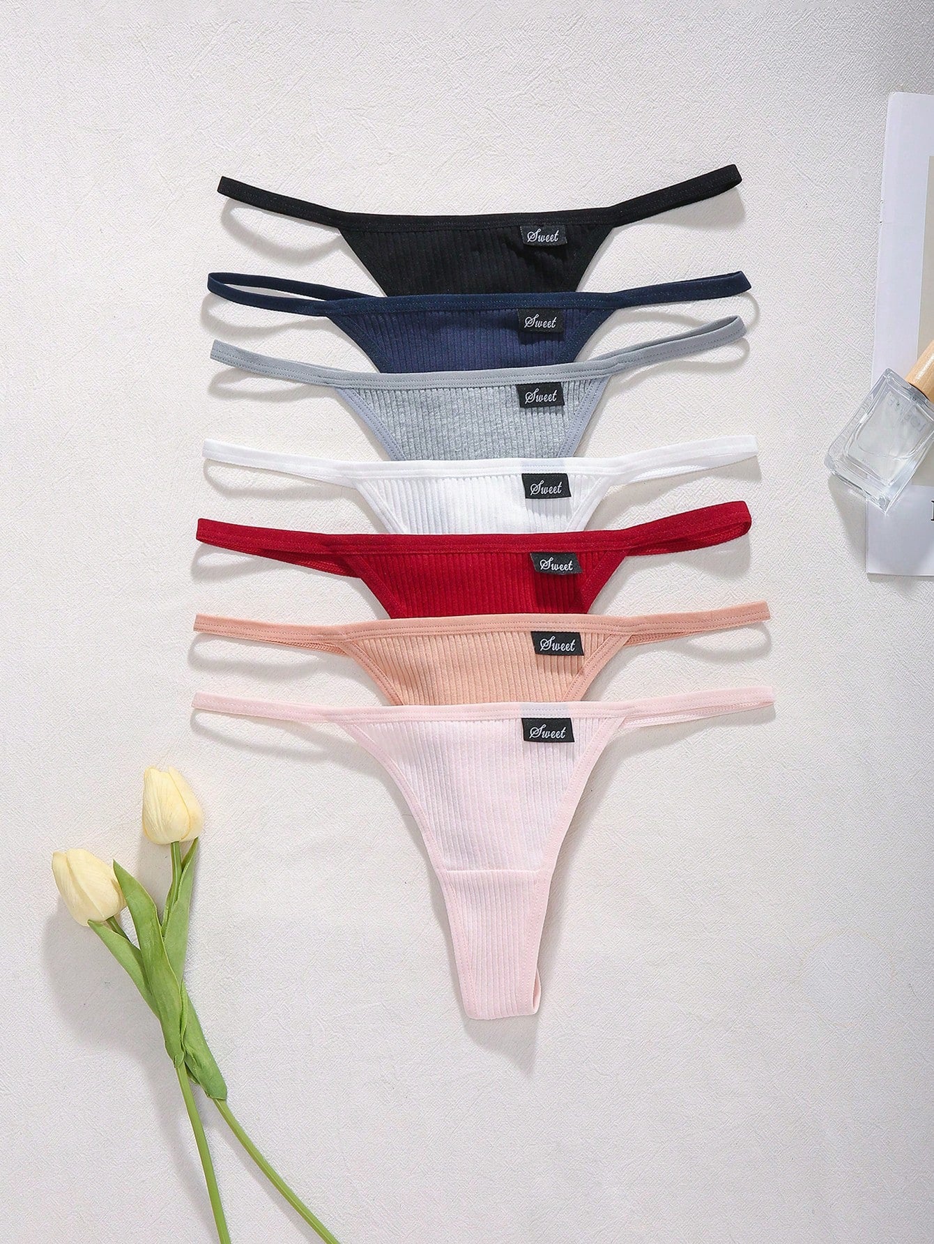 Set de 7 piezas de ropa interior sin costuras (tanga) algodón