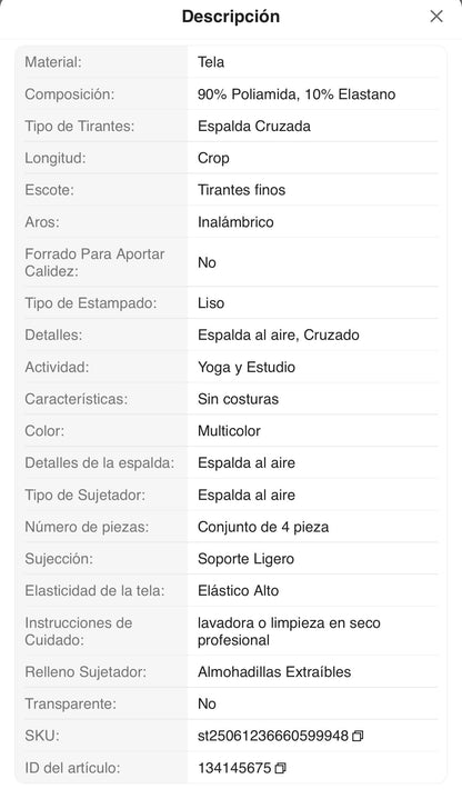 Sujetador deportivo sin costuras y sin espalda, de alta elasticidad x4