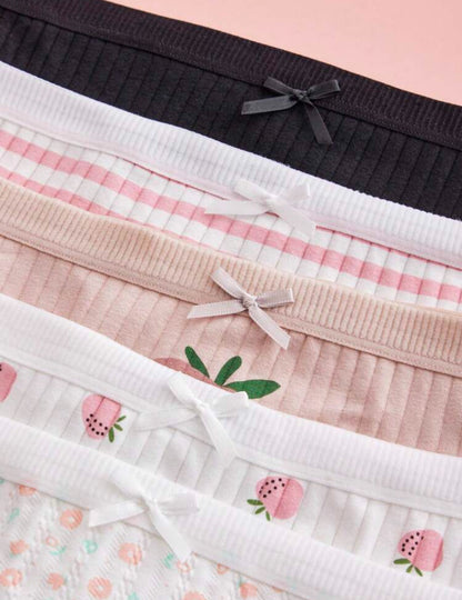 5 piezas de ropa interior sexy y colorida al azar con diseños de estampados en algodón