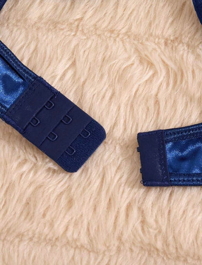 Conjunto x 3 de dos piezas de sujetador para mujer con diseño bordado de flor de lirio en forma de corazón suave panty graduable.