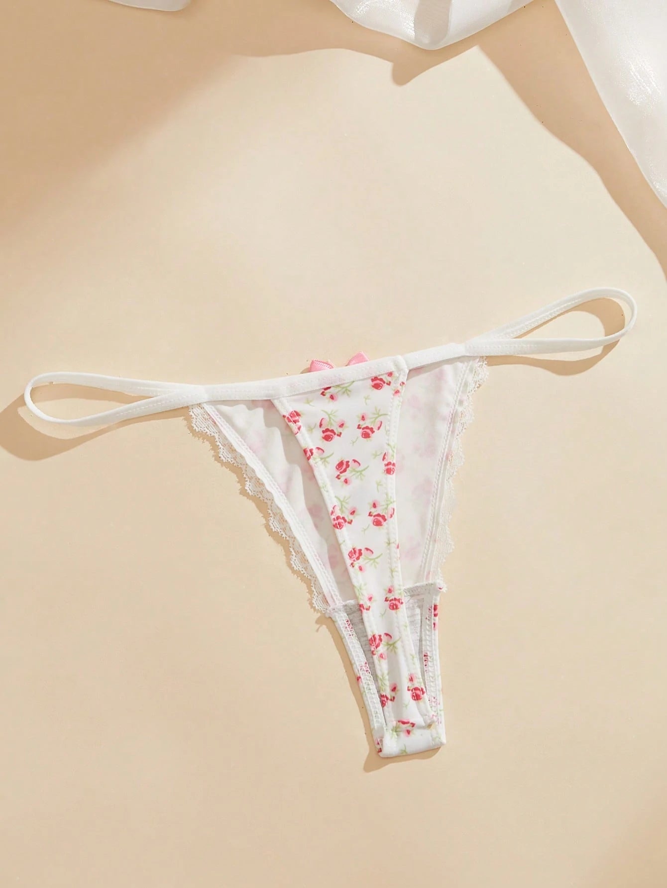 7 piezas/Set Bragas tipo tanga con patchwork de encaje para mujer