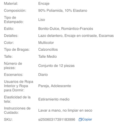 12 piezas/Paquete Bragas elegantes y cómodas con ribete de encaje para mujeres