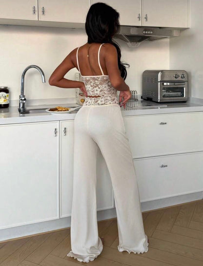 Conjunto de pijama con lazo, ropa de dormir de verano