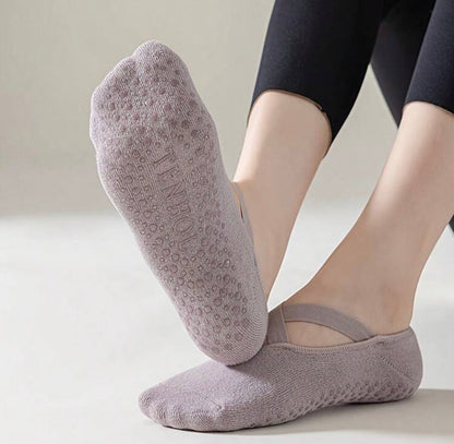 5 pares de calcetines de yoga para mujer, calcetines deportivos de baile con silicona antideslizante, calcetines de fitness para pilates.