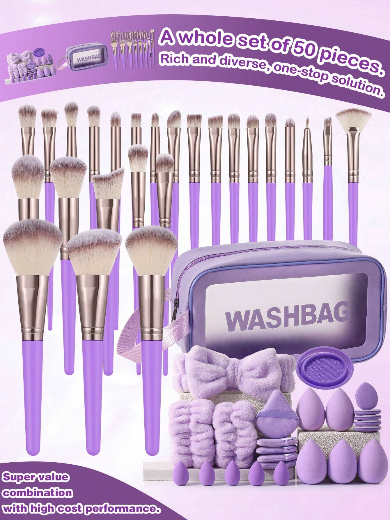 Kit de 55 piezas Conjunto de herramientas de maquillaje profesional (45% de descuento)