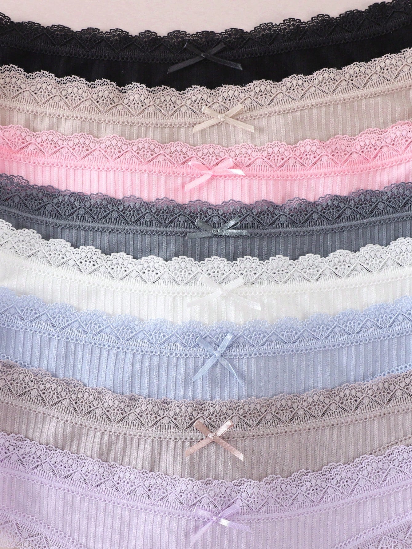 Paquete de 8 tangas de encaje para mujer, ropa interior de encaje versátil y cómoda, tangas de mujer
