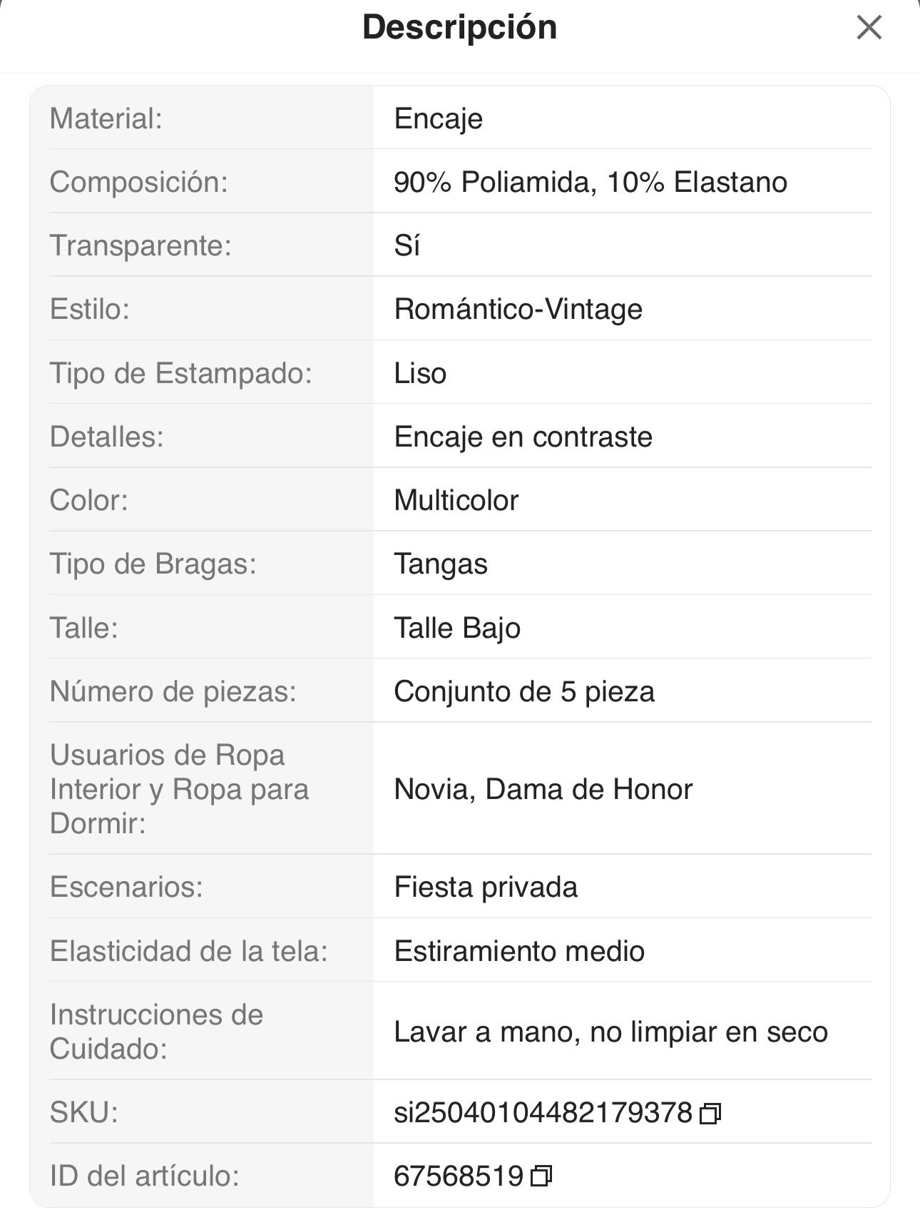 Set de 5 piezas de bragas de encaje sexy para mujer, pantis cómodos