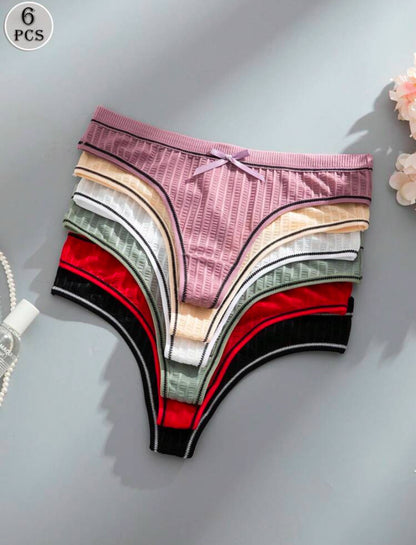 6 piezas Tanga sin costuras sexy de mujer con mariposas de colores múltiples, ropa interior cómoda para uso diario