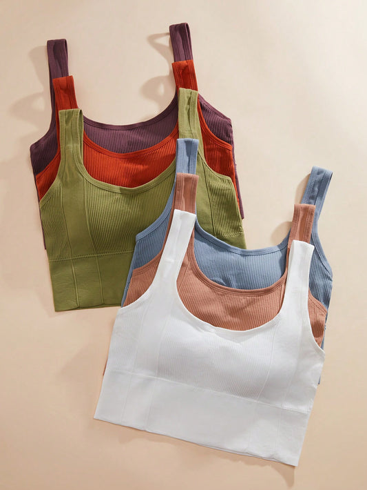 Tops Color Sólido Para Mujer Para Ropa Interior Paquete x 6
