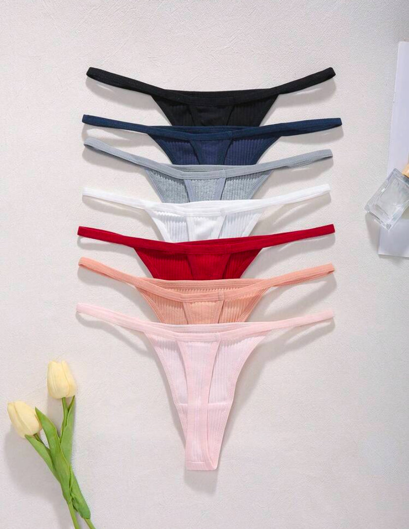 Set de 7 piezas de ropa interior sin costuras (tanga) algodón