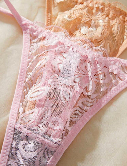 Set de 10 tangas de encaje minimalistas y sexys para mujeres