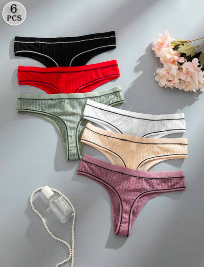 6 piezas Tanga sin costuras sexy de mujer con mariposas de colores múltiples, ropa interior cómoda para uso diario