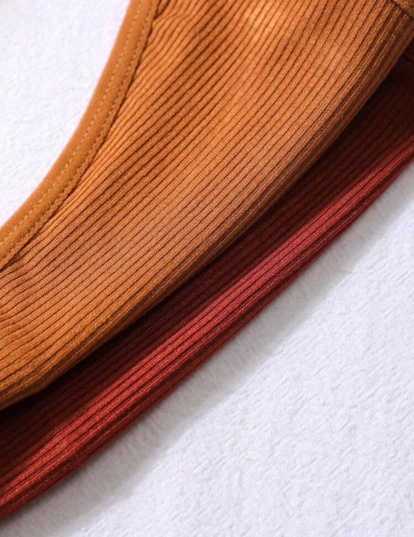 Set de 12 bragas tipo tanga acanaladas de colores variados para mujer