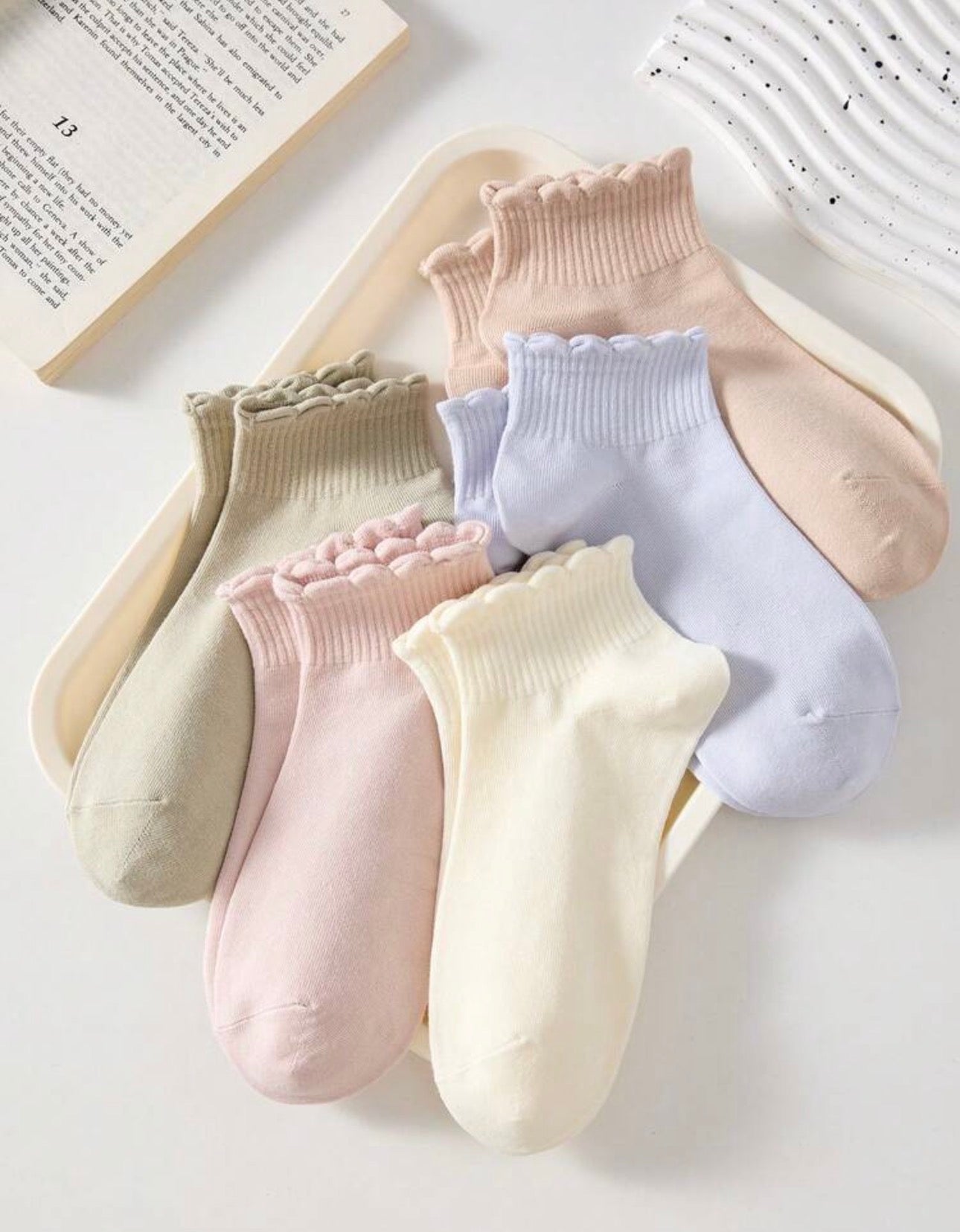 5 pares de calcetines cortos de mujer con diseño acanalado y encaje, antideslizantes, cómodos y transpirables, adecuados para todas las estaciones, para deportes y ocio
