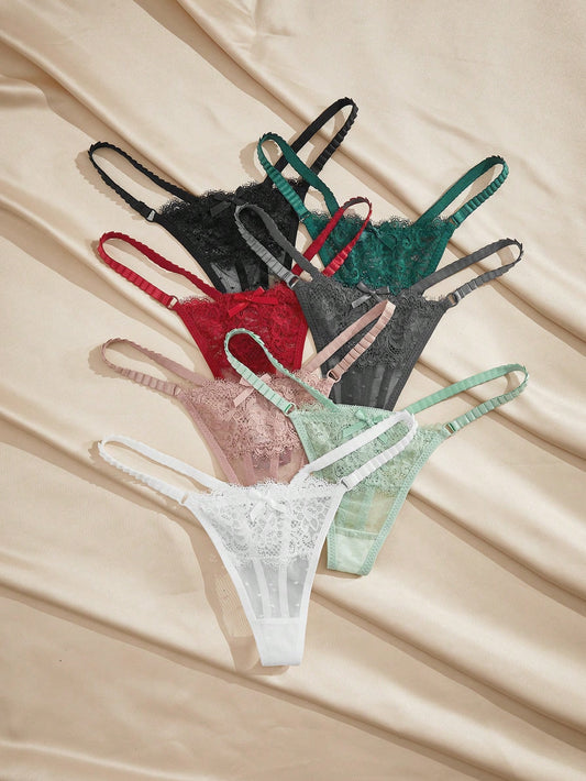 7 bragas de encaje de tiro bajo para mujeres