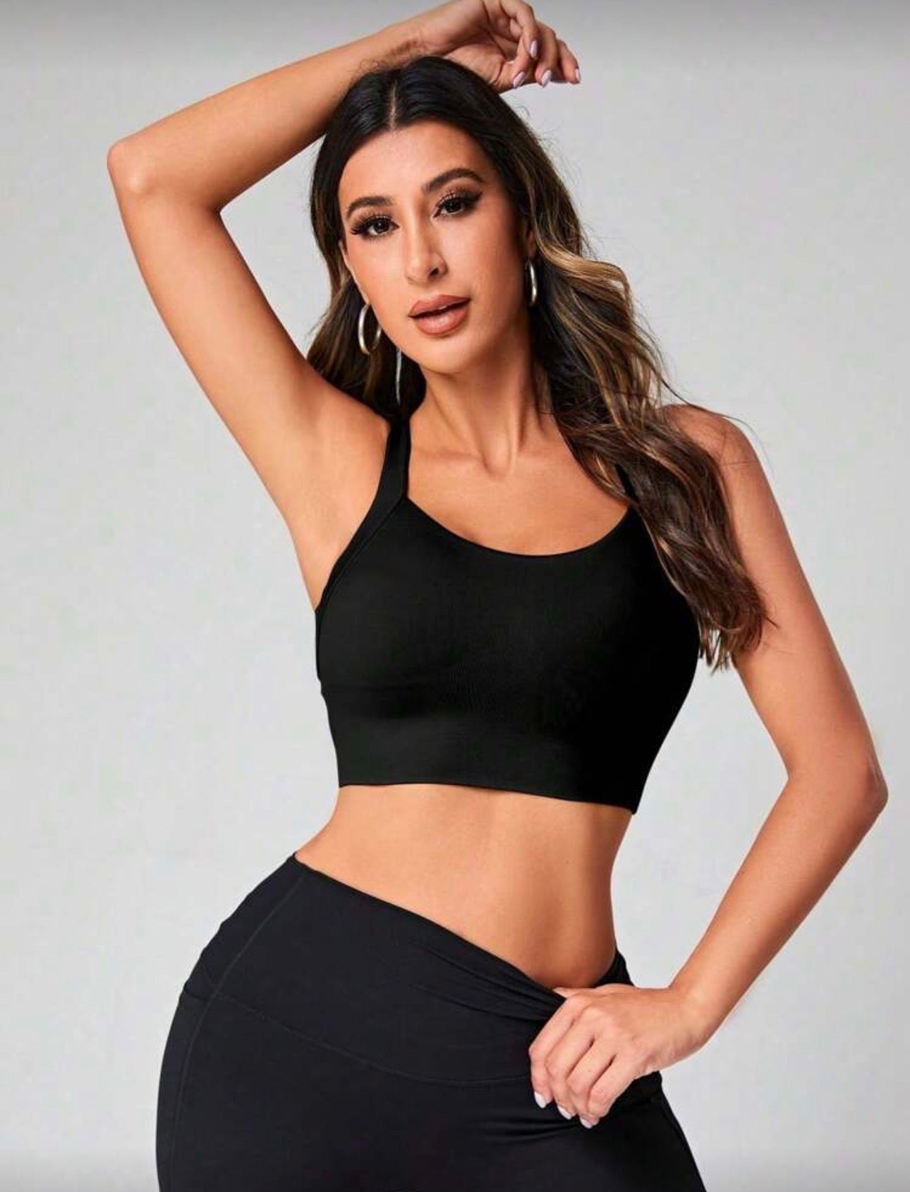 Tops superior deportiva de tirantes con manga raglán y estampado de letras para entrenamiento x3