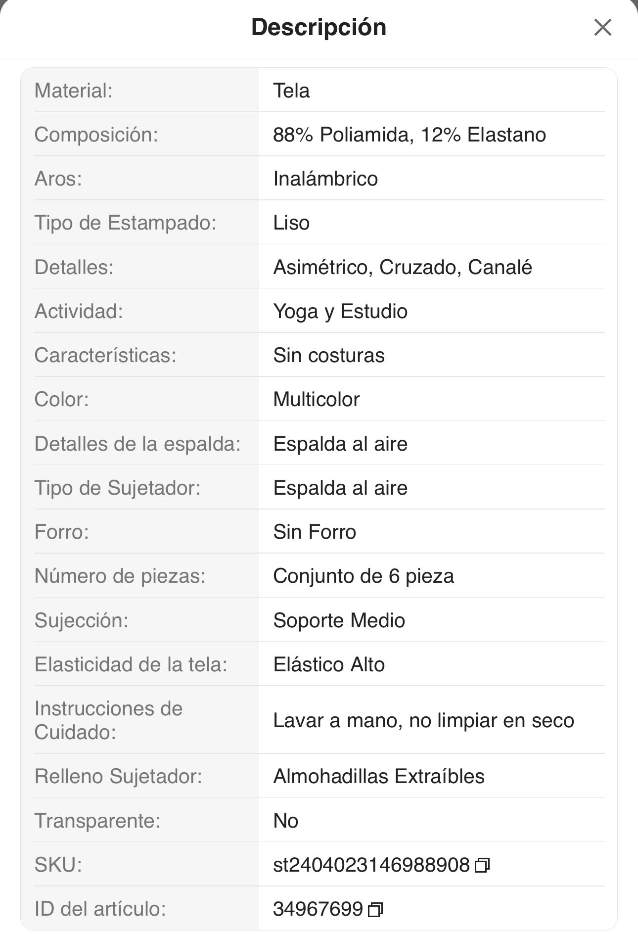 Sujetadores deportivos de verano de color liso, sin costuras y con cuello asimétrico (paquete de 6)